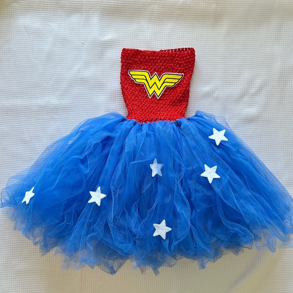 Wonder Woman Kids Costume - Red and Blue w/Stars